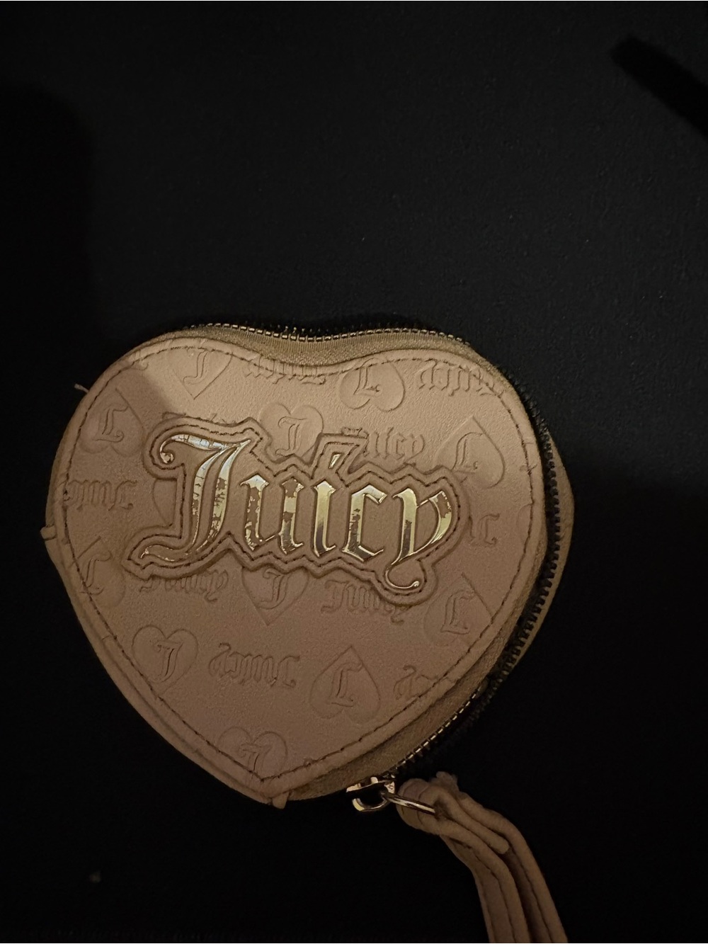 Juicy Couture Gold-Accent Beige Heart Mini Bag